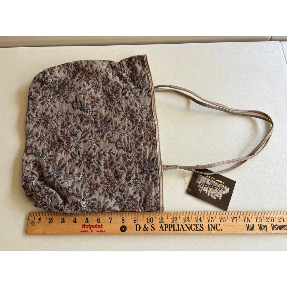 Vintage Floral Tapestry Tote Bag Brown Tan  Aztec Southwest NWT Boho